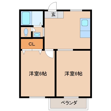 タウンコートAの物件間取画像